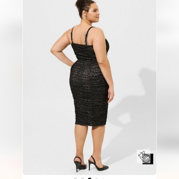 Midi Mesh Shirred Bodycon Dress Size 2x, new with tags - Picture 4 of 13